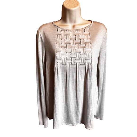 Purotatto Made in Italy Long Sleeve Top S 60% Micromodal 40% Milk Fiber Gray - Picture 1 of 11